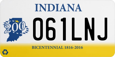 IN license plate 061LNJ