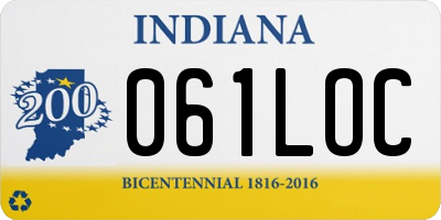 IN license plate 061LOC