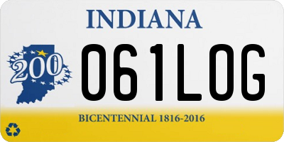 IN license plate 061LOG
