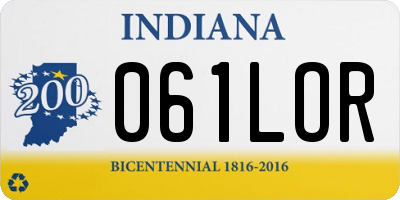 IN license plate 061LOR