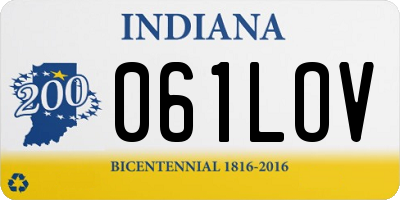 IN license plate 061LOV