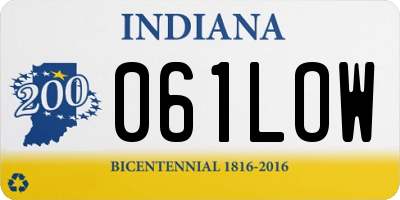 IN license plate 061LOW