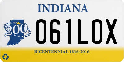 IN license plate 061LOX