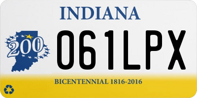 IN license plate 061LPX