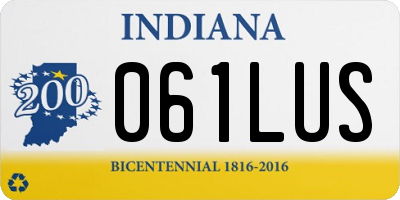 IN license plate 061LUS