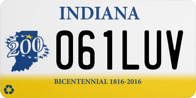 IN license plate 061LUV