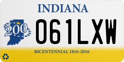 IN license plate 061LXW
