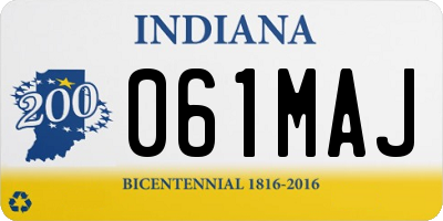 IN license plate 061MAJ
