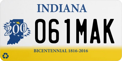 IN license plate 061MAK