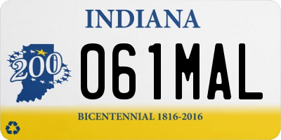 IN license plate 061MAL