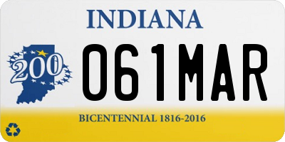 IN license plate 061MAR