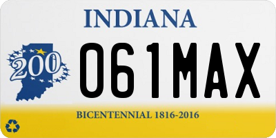 IN license plate 061MAX
