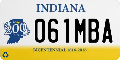 IN license plate 061MBA