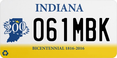 IN license plate 061MBK