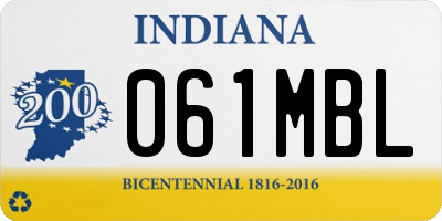 IN license plate 061MBL
