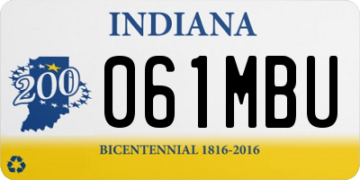 IN license plate 061MBU