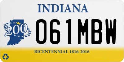 IN license plate 061MBW