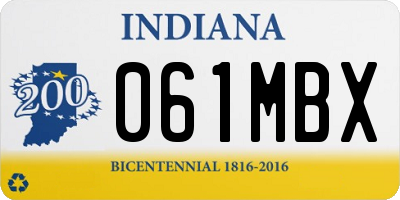 IN license plate 061MBX