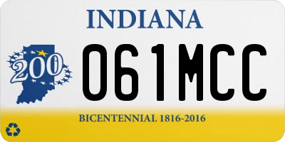 IN license plate 061MCC