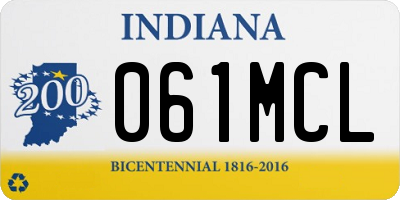 IN license plate 061MCL