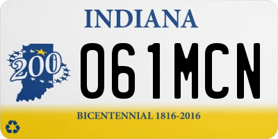 IN license plate 061MCN
