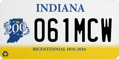 IN license plate 061MCW