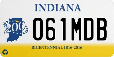 IN license plate 061MDB