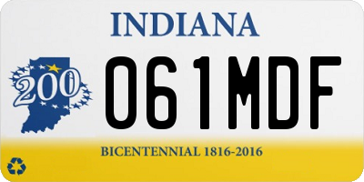 IN license plate 061MDF