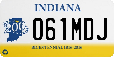 IN license plate 061MDJ