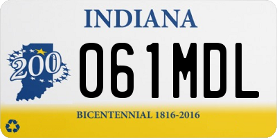 IN license plate 061MDL