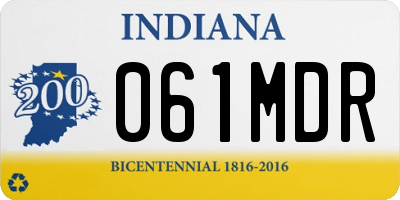 IN license plate 061MDR