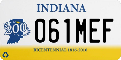 IN license plate 061MEF
