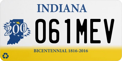 IN license plate 061MEV
