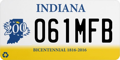 IN license plate 061MFB