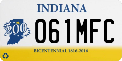 IN license plate 061MFC