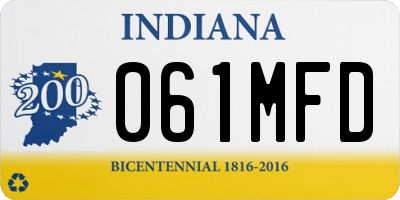 IN license plate 061MFD