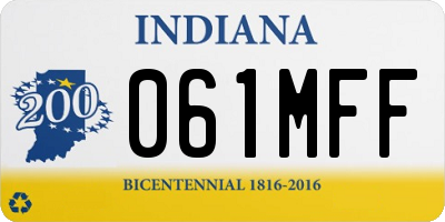 IN license plate 061MFF