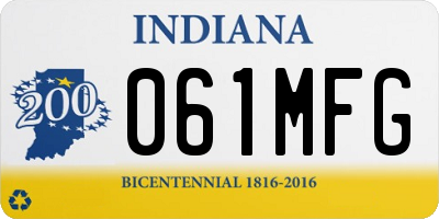 IN license plate 061MFG