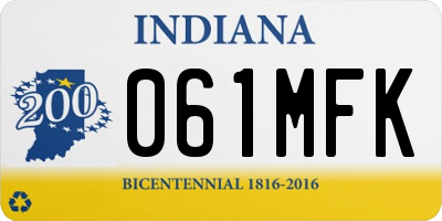 IN license plate 061MFK