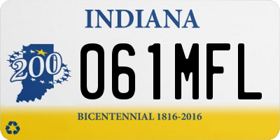 IN license plate 061MFL