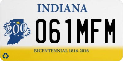 IN license plate 061MFM