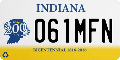 IN license plate 061MFN