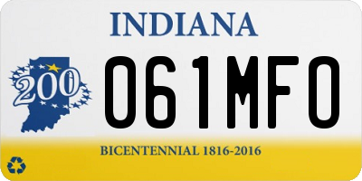 IN license plate 061MFO