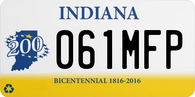 IN license plate 061MFP