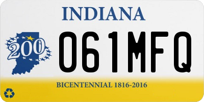 IN license plate 061MFQ