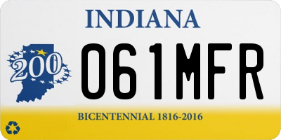 IN license plate 061MFR