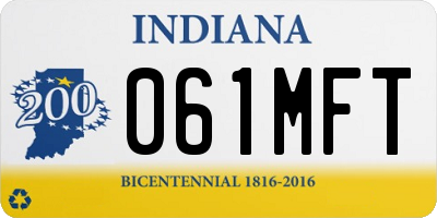 IN license plate 061MFT