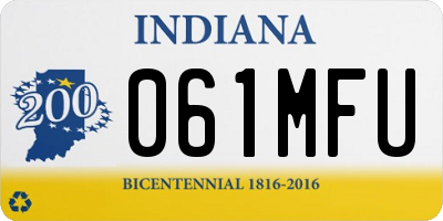 IN license plate 061MFU