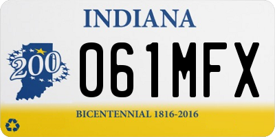 IN license plate 061MFX
