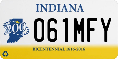 IN license plate 061MFY